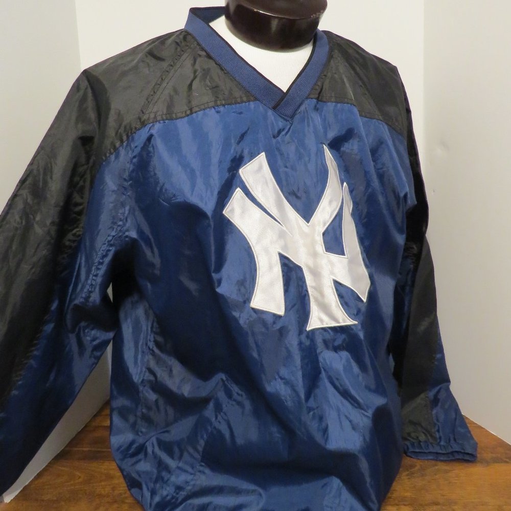 Men's NY Yankees pullover windbreaker sz L - 906